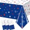 3-Pack Patriotic Tablecloths – 4th of July & Independence Day Plastic Table Covers with Stars & Fireworks, 54"x108" for Memorial Day & Patriotic Parties